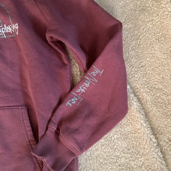 The Northface Pink Purple Never Stop Exploring Sweatshirt Hoodie - Picture 4 of 6